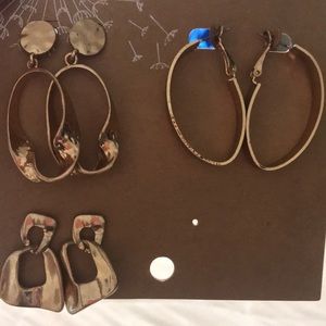 3 Pair Goldtone Ear rings New NWT